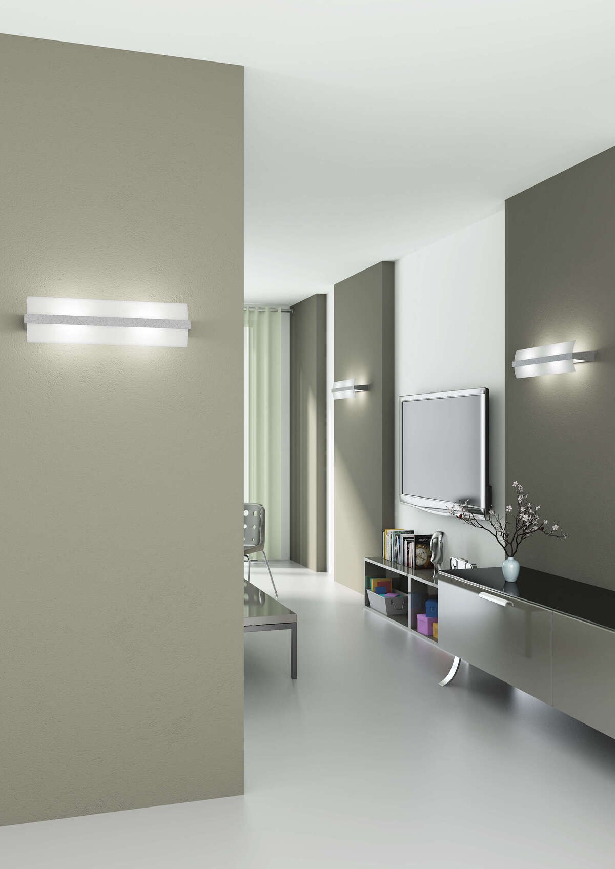 1019/A50-FA WOOD APPLIQUE CM.50 2 LUCI FOGLIA ARGENTO