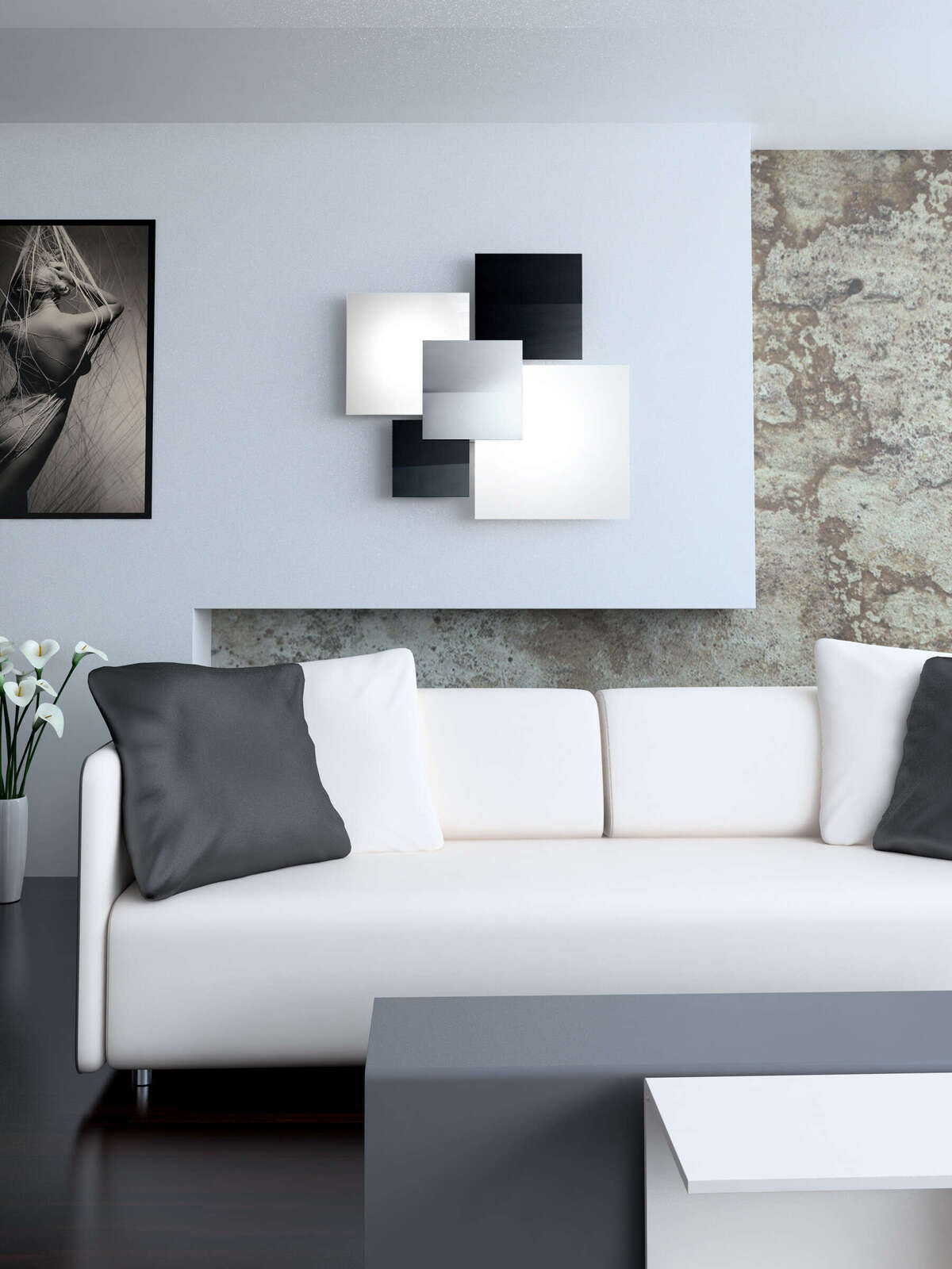1088/70-NE SHADOW/70 APPLIQUE/PLAFONIERA 4 LUCI NERA