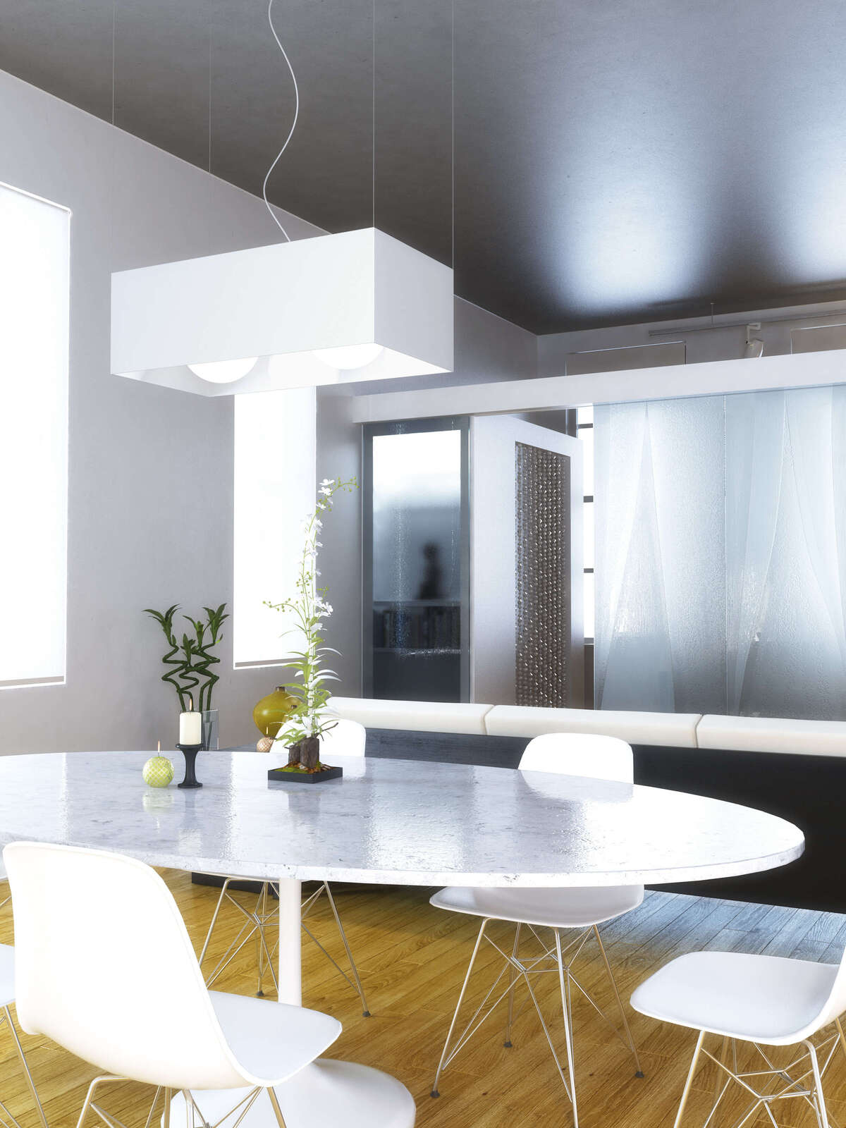 1112/S-BI LOFT SOSPENSIONE 2 LUCI BIANCO