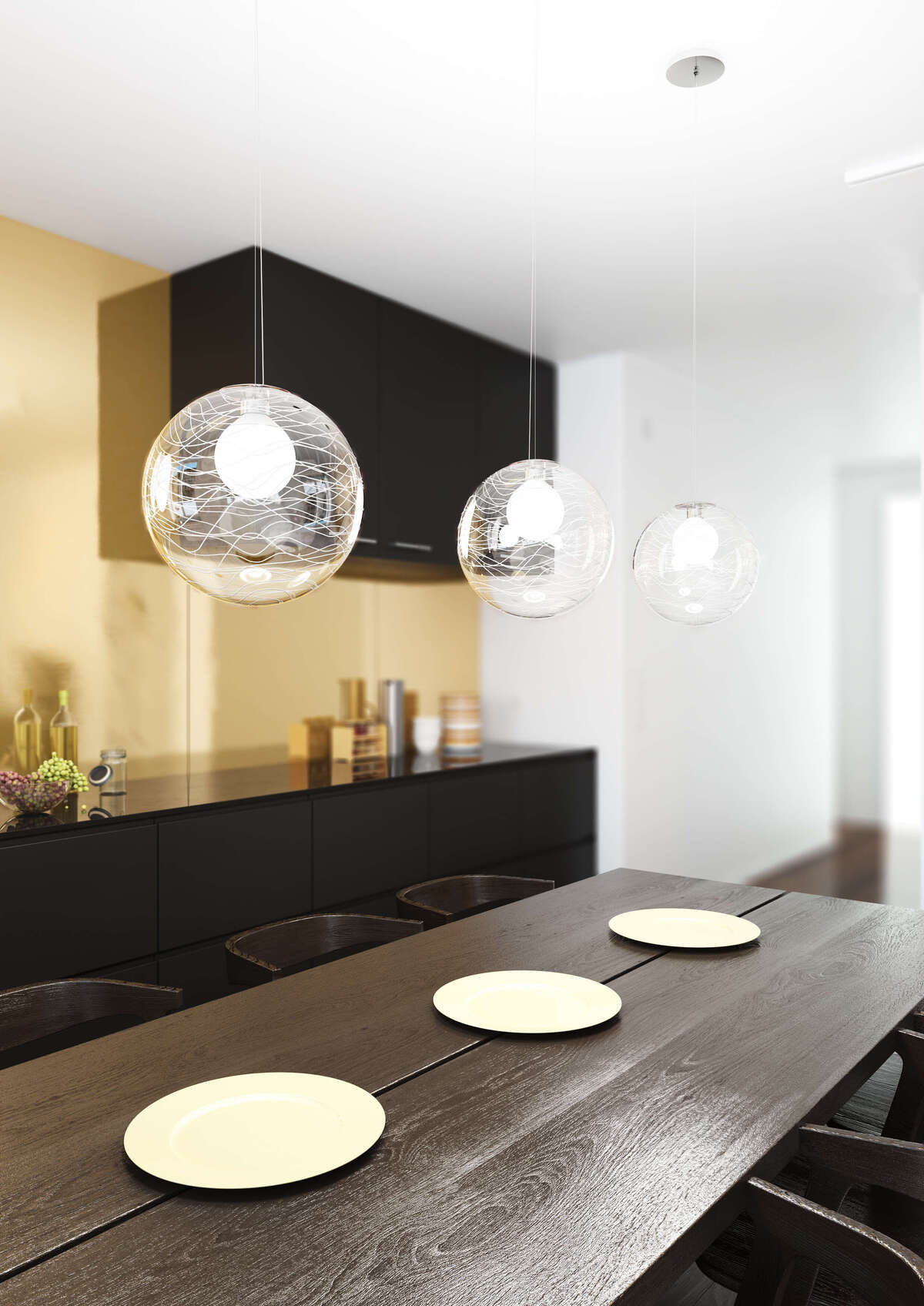 1117/S40-BI MOON SOSPENSIONE 1 LUCE D.40 CM. VETRO BIANCO