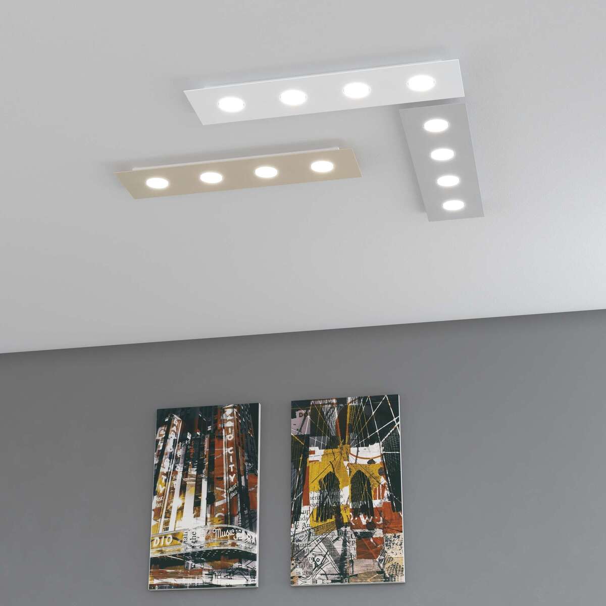 1127/PL4 R-GR AREA PLAFONIERA 4 LUCI RETTANGOLARE GRIGIO