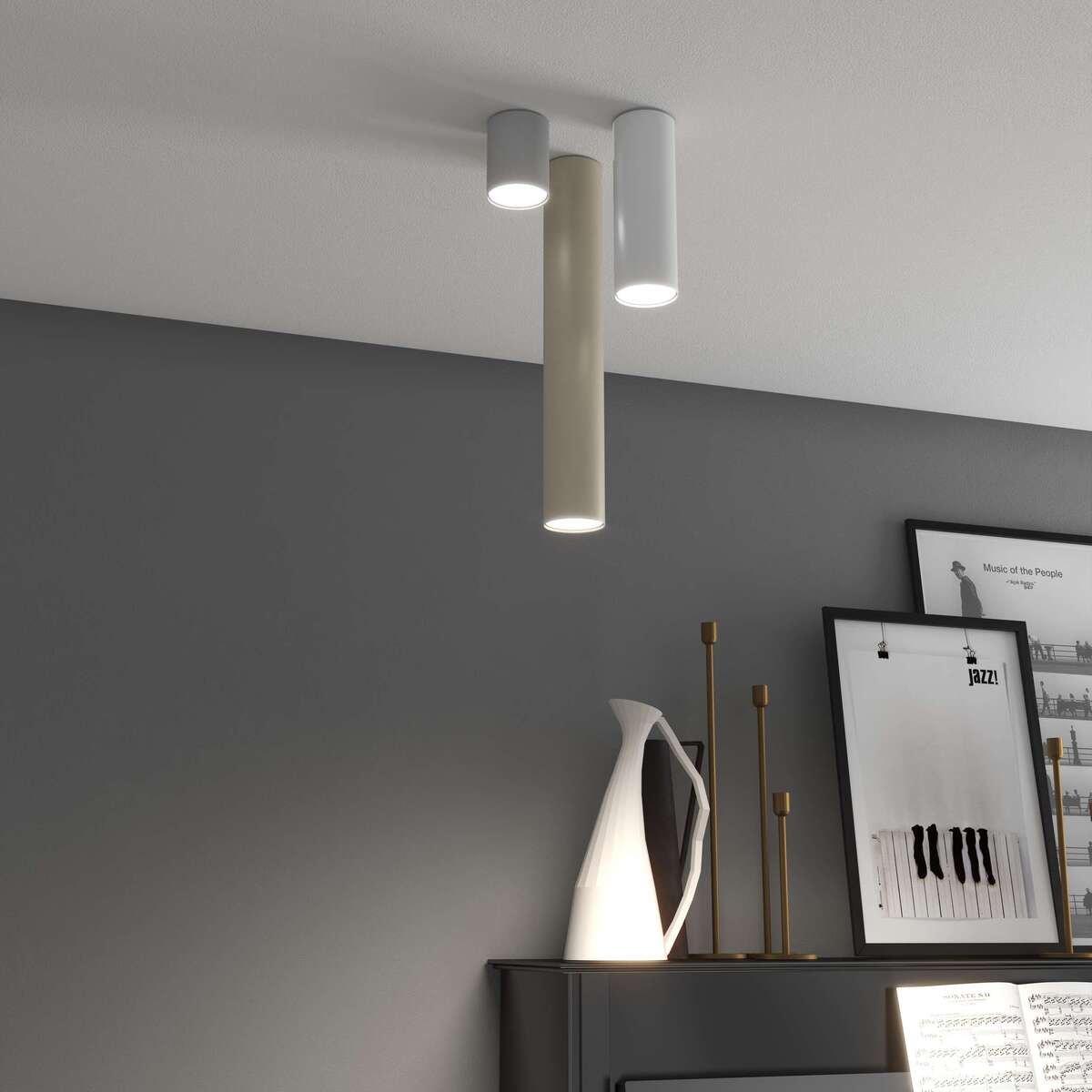 1128/PL25-BI CLOUD PLAFONIERA TUBO H.25 1 LUCE BIANCO