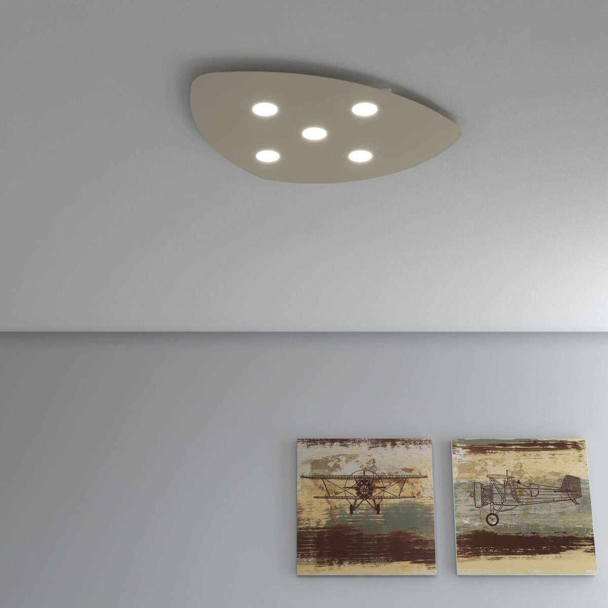1143/5-SA SHAPE APPLIQUE/PLAFONIERA 5 LUCI SABBIA