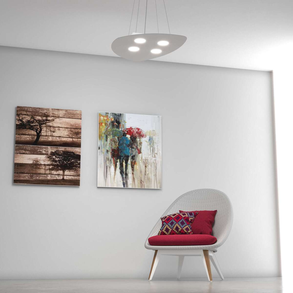 1143/S4-GR SHAPE SOSPENSIONE 4 LUCI GRIGIO