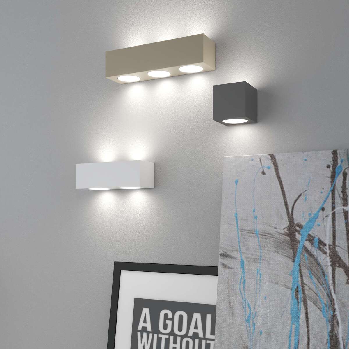 1156/AG-GA ECCENTRIC APPLIQUE 2 LUCI BIEMISSIONE GRIGIO ANTRACITE
