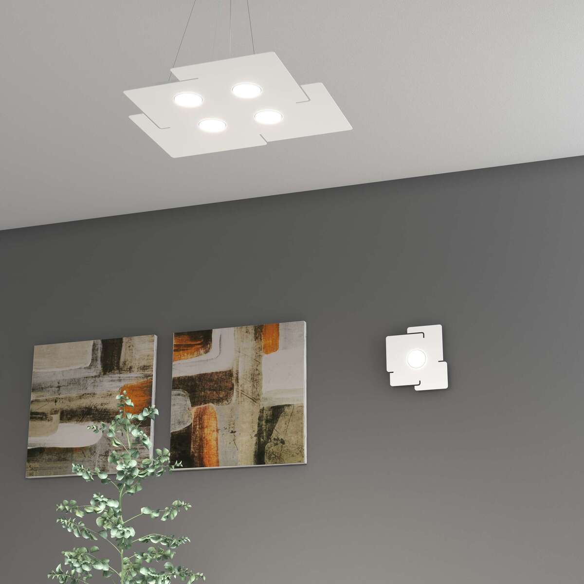 1161/S4 ECHO SOSPENSIONE 4 LUCI BIANCO
