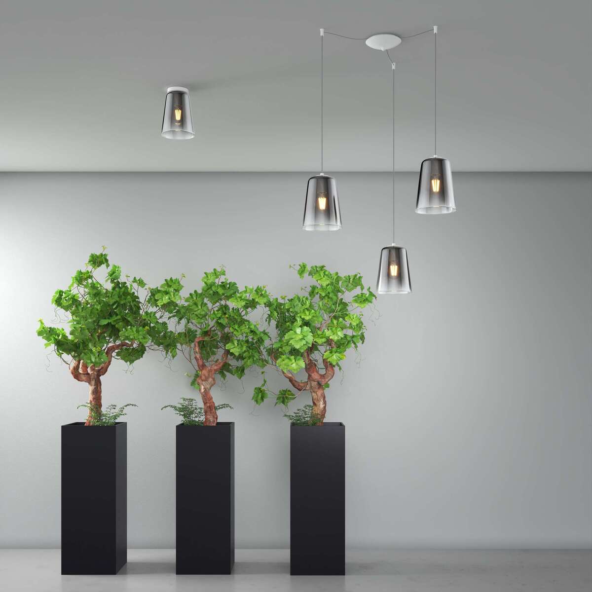 1164BI/PL1-CR SHADED PLAFONIERA BIANCO 1 LUCE CROMO