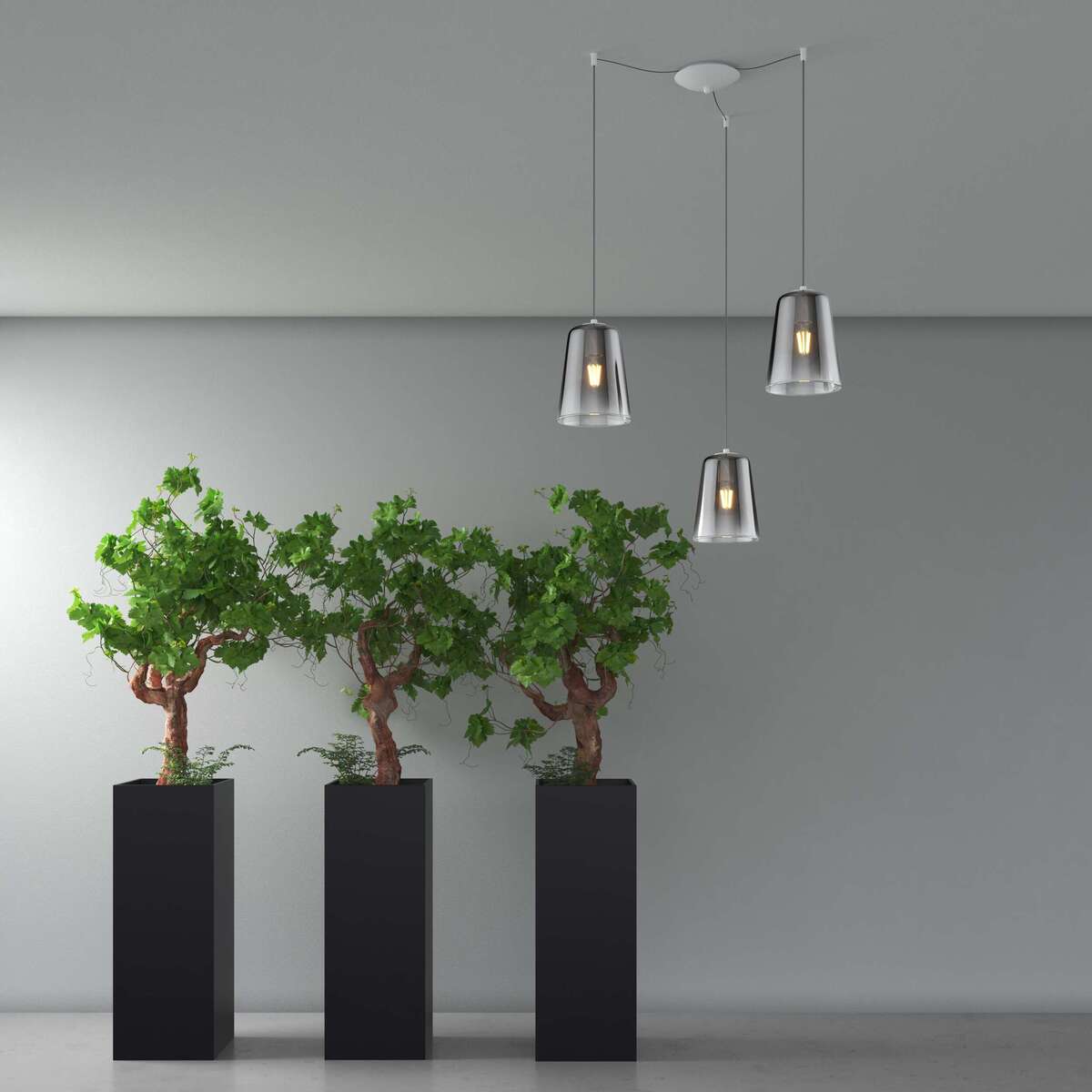 1164BI/S3 S-CR SHADED SOSP. BIANCO SPOSTABILE 3 LUCI CROMO