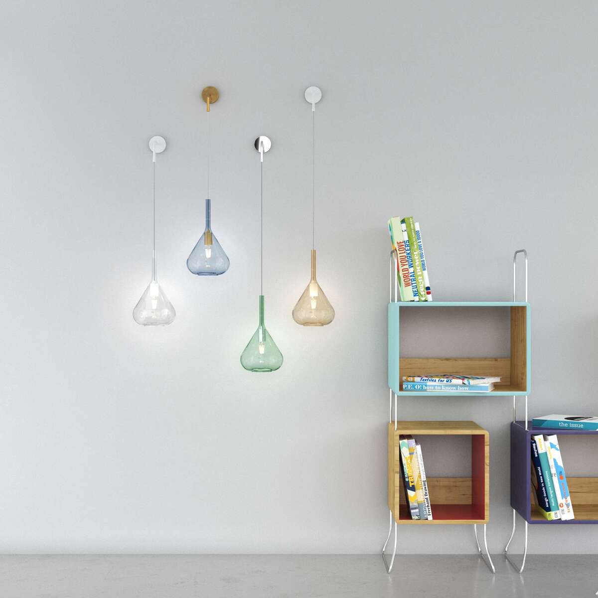 KONA APPLIQUE BIANCO 1 LUCE VETRO AMBRA