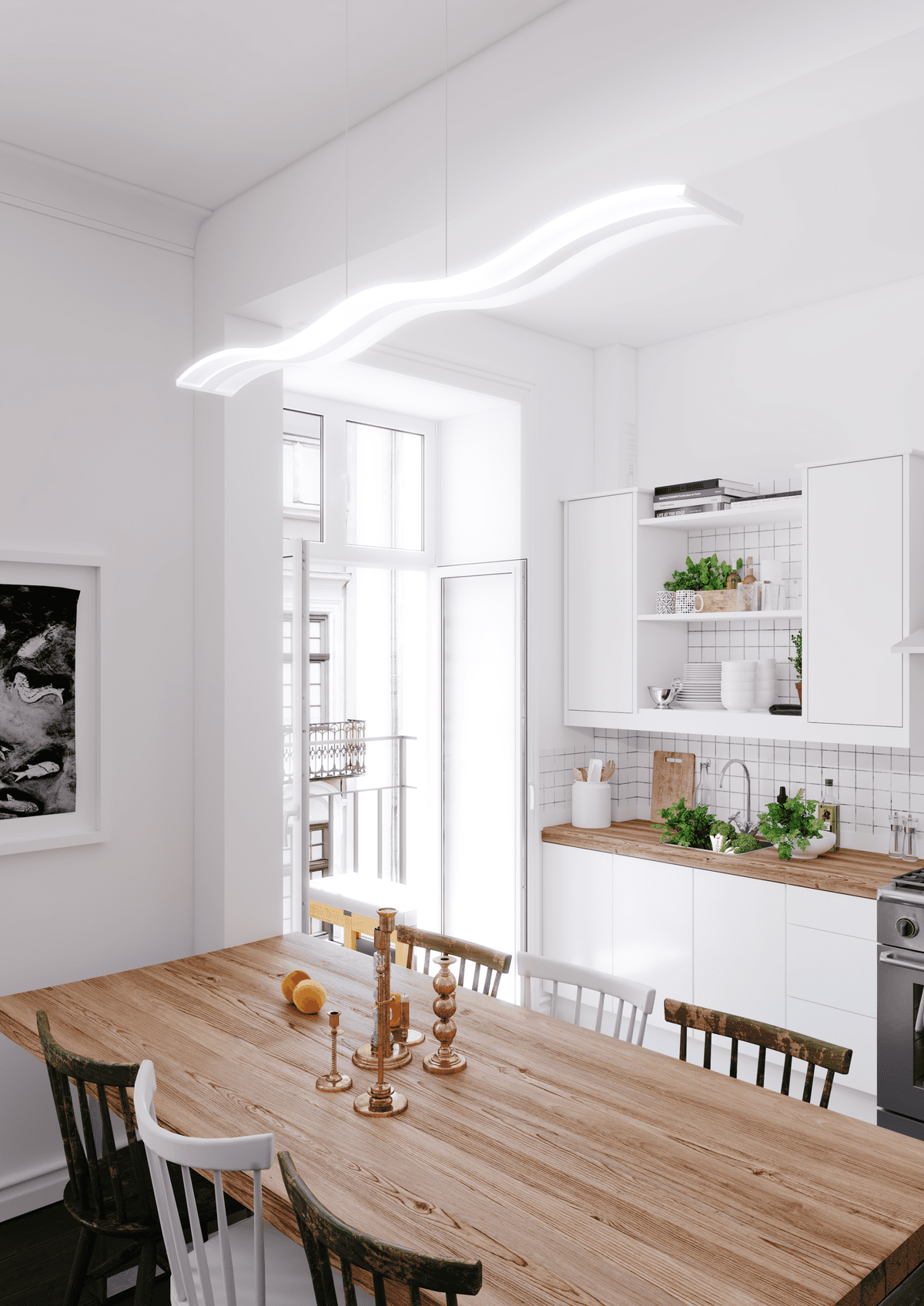 1178/S-BI DOUBLE WAVE SOSPENSIONE BIANCO