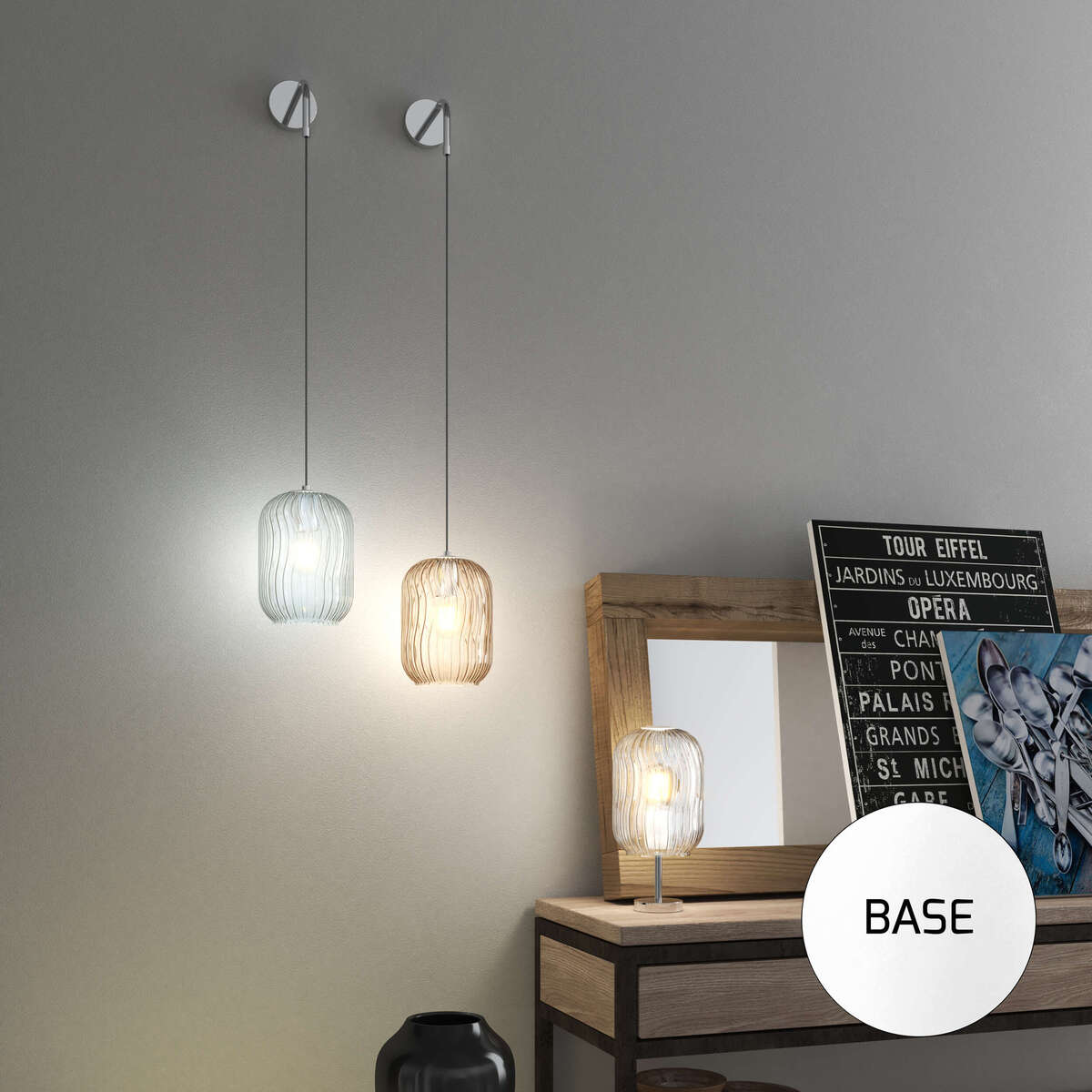 1181BI/A-VE TENDER APPLIQUE REGOLABILE BIANCO 1 LUCE VETRO VERDE