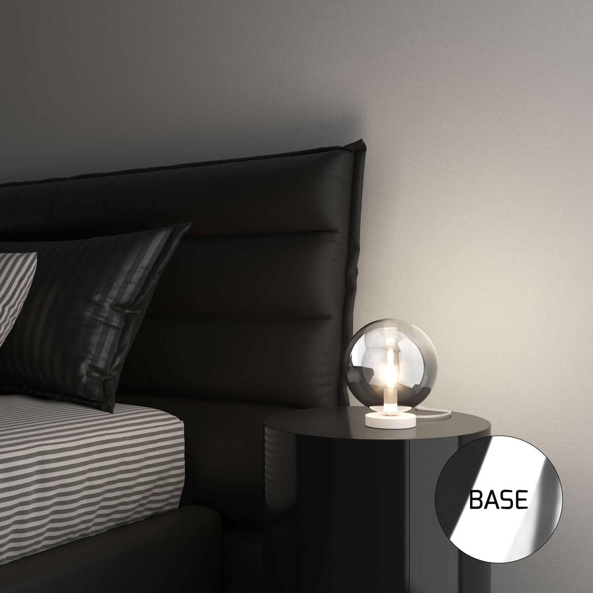 1184CR/P-TR ECLIPSE PORTATILE CROMO 1 LUCE VETRO TRASPARENTE