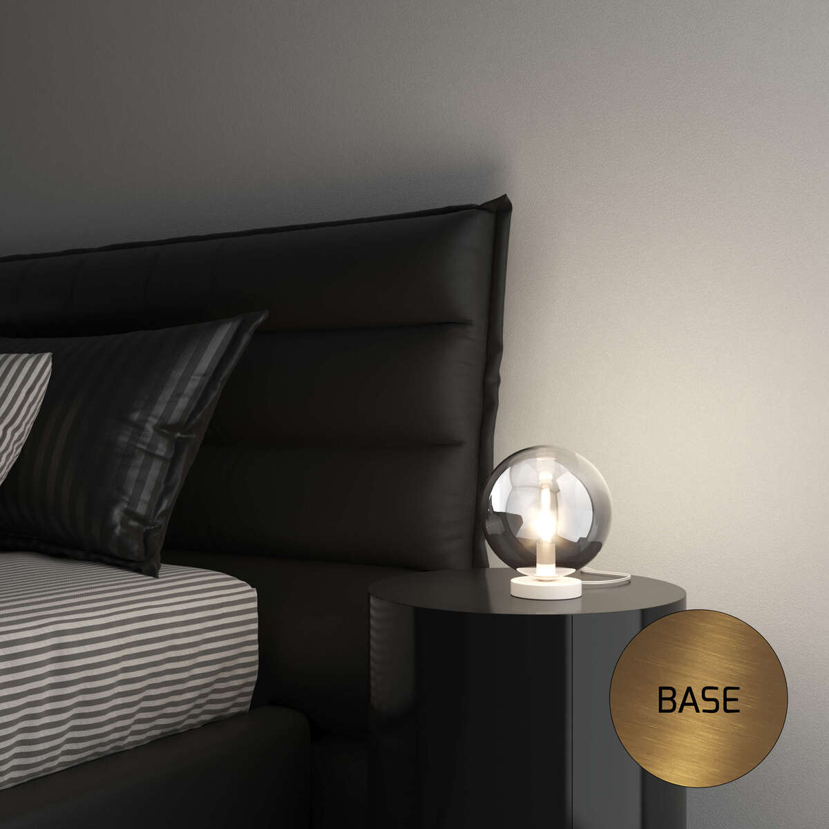 1184OS/P-TR ECLIPSE PORTATILE OTTONE SAT. 1 LUCE VETRO TRASPARENTE