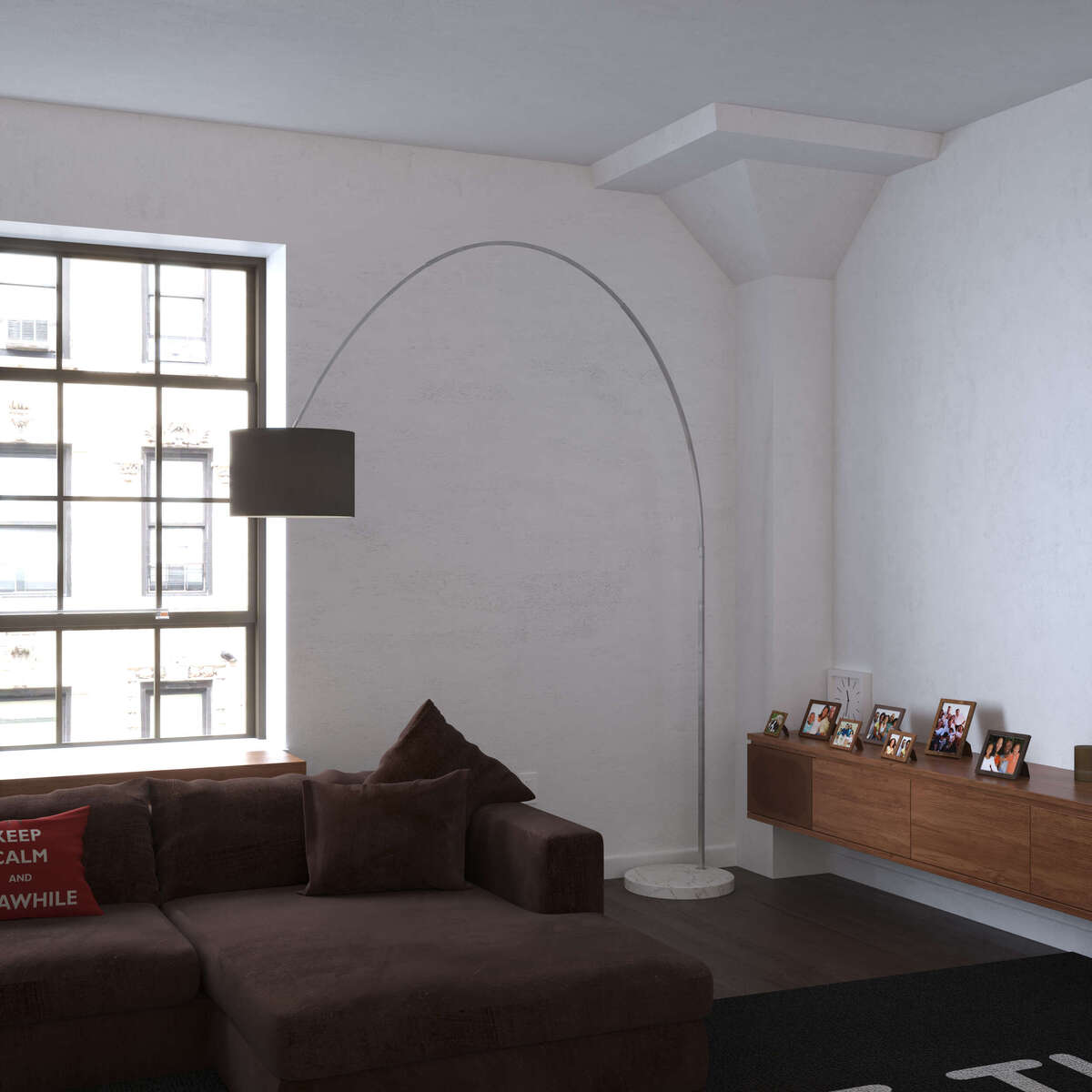 1187/B3-CIN TURNING PIANTANA 1187 TUBO CURVO - BASE PIANA BIANCO - DIFFUSORE CILINDRICO NERO