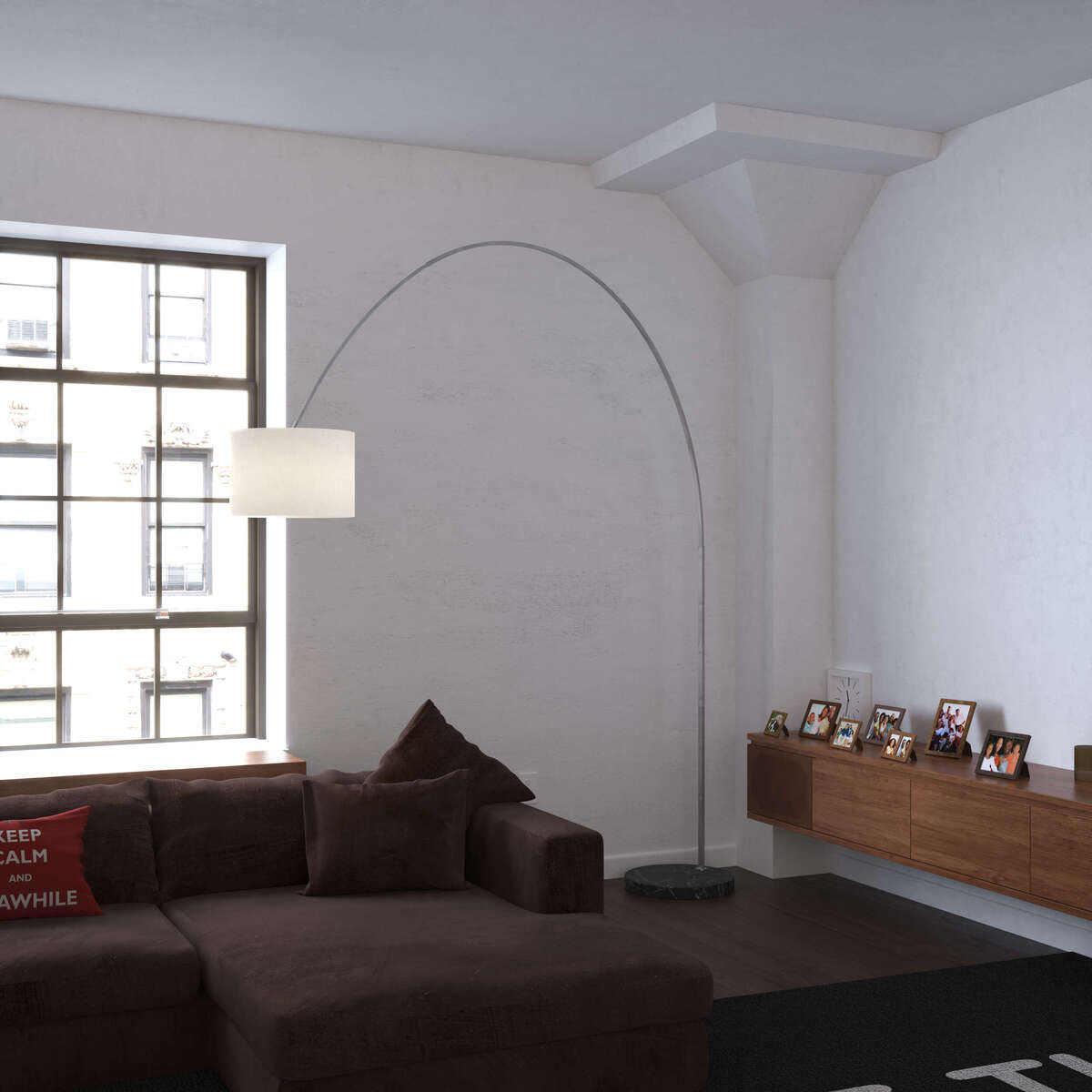 1187/B4-CIB TURNING PIANTANA 1187 TUBO CURVO - BASE PIANA NERO - DIFFUSORE CILINDRICO BIANCO