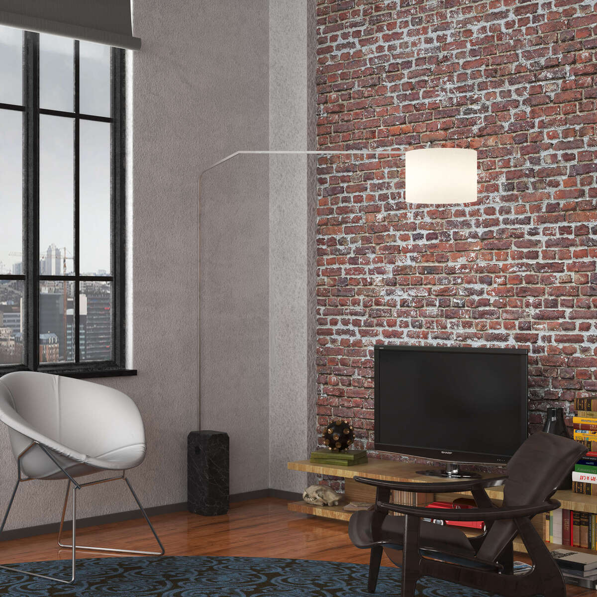 1188/B2-CIB SLOPE PIANTANA 1188 TUBO DOPPIA CURVA - BASE PARALLELEPIPEDO NERO - DIFFUSORE CILINDRICO BIANCO