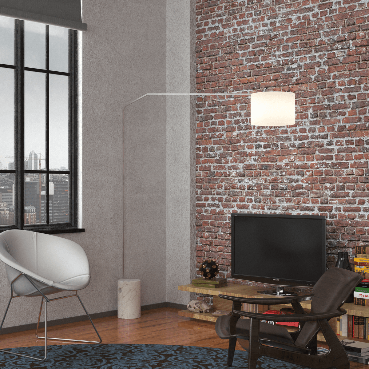 1188/B5-CIB SLOPE PIANTANA 1188 TUBO DOPPIA CURVA - BASE CILINDRICA BIANCO - DIFFUSORE CILINDRICO BIANCO
