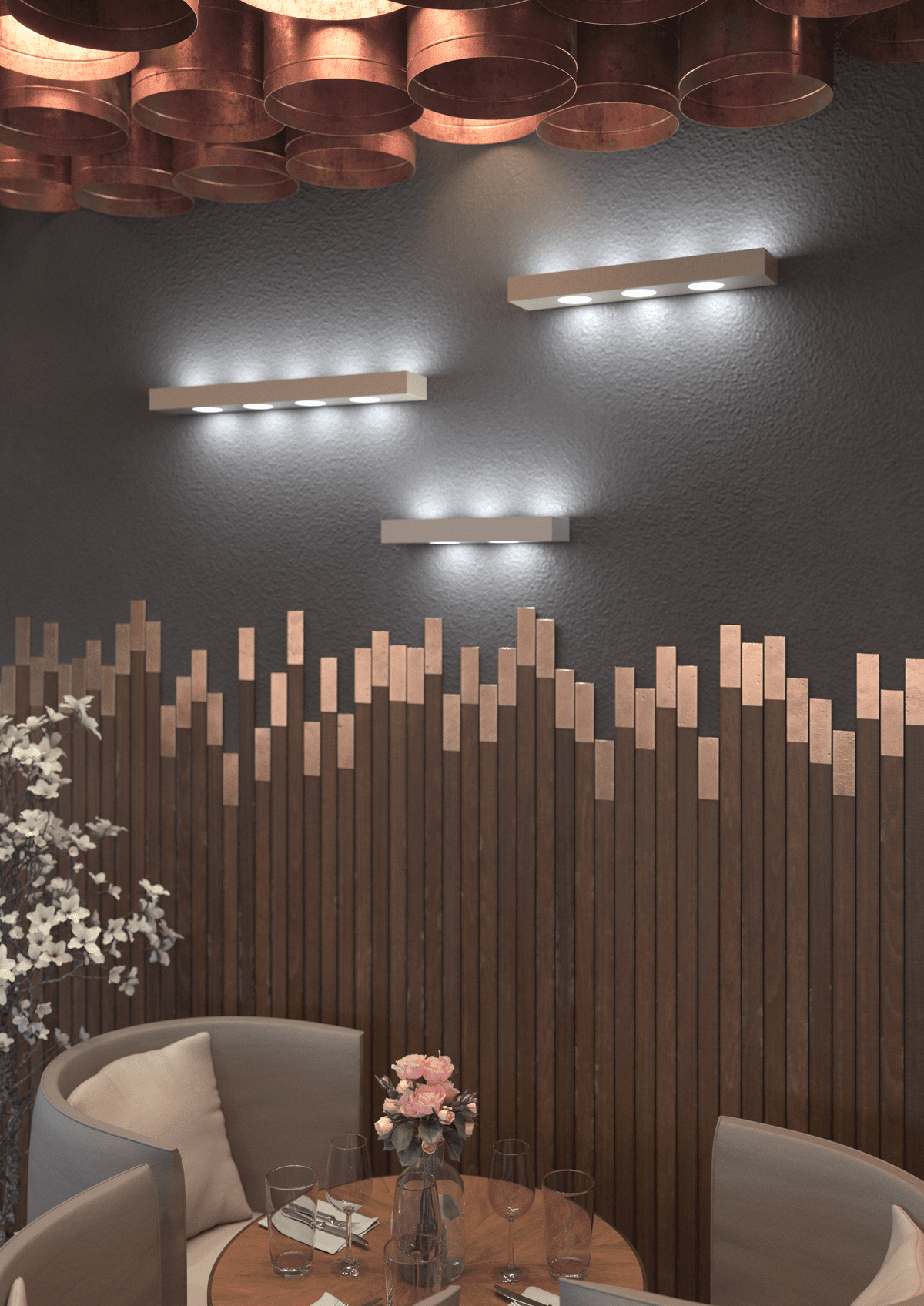 1190/A9-SA BEASIDE APPLIQUE 9 LUCI BIEMISSIONE SABBIA