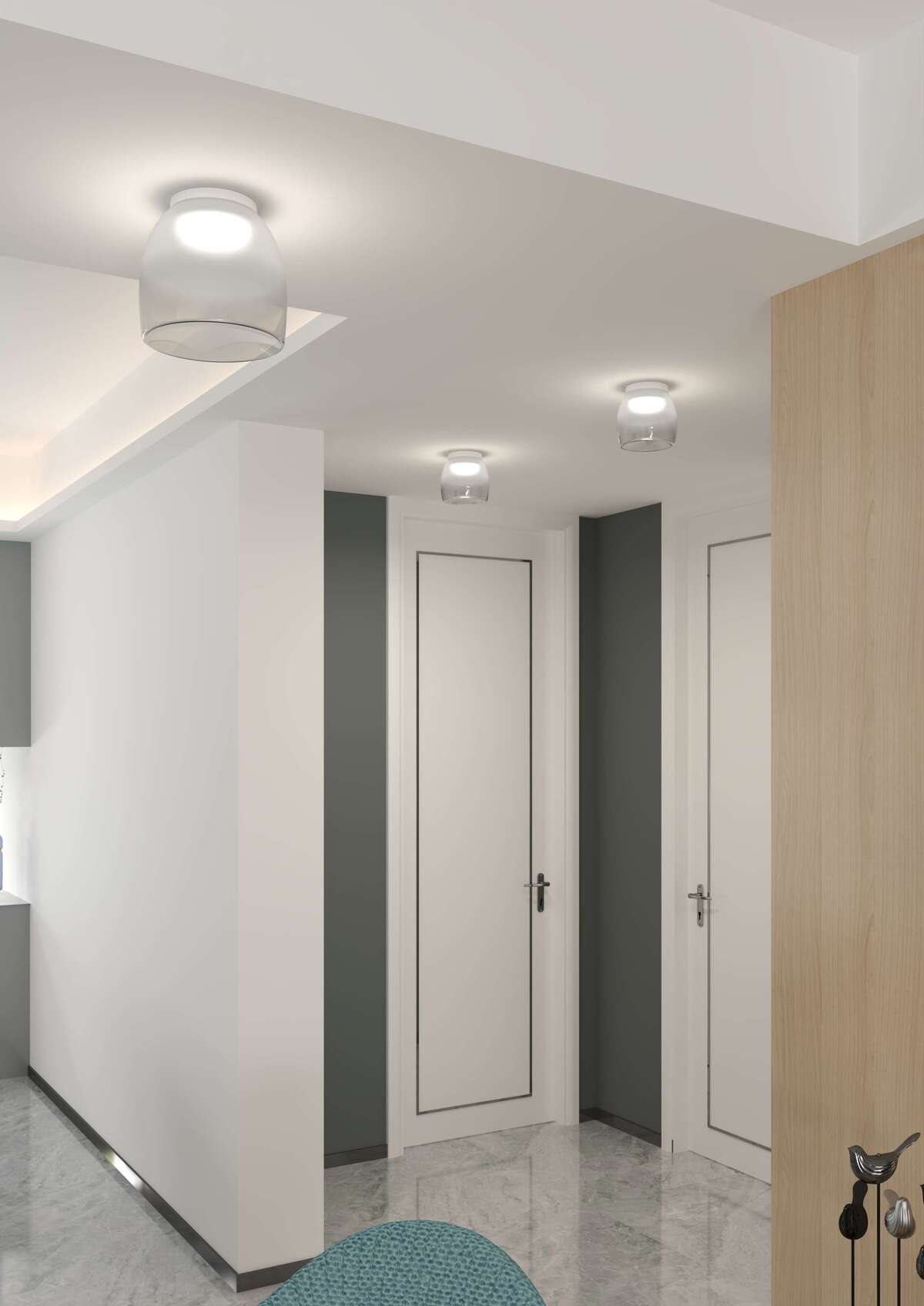 1192/PLG-BI DRUM PLAFONIERA GRANDE DECORO BIANCO
