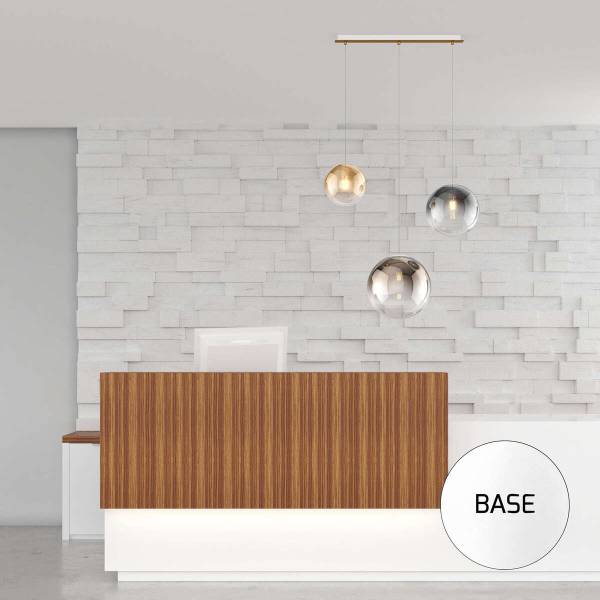 1194BI/S3 RPM-MC BIG ECLIPSE SOSP. BIANCO 3 LUCI RETTANGOLARE VETRI (1 PICCOLO FUME'+1 PICCOLO AMBRA+1 MEDIO BRONZO)