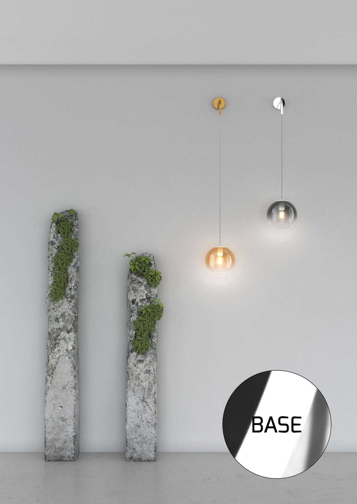 1194CR/A-AM BIG ECLIPSE APPLIQUE CROMO 1 LUCE VETRO AMBRA