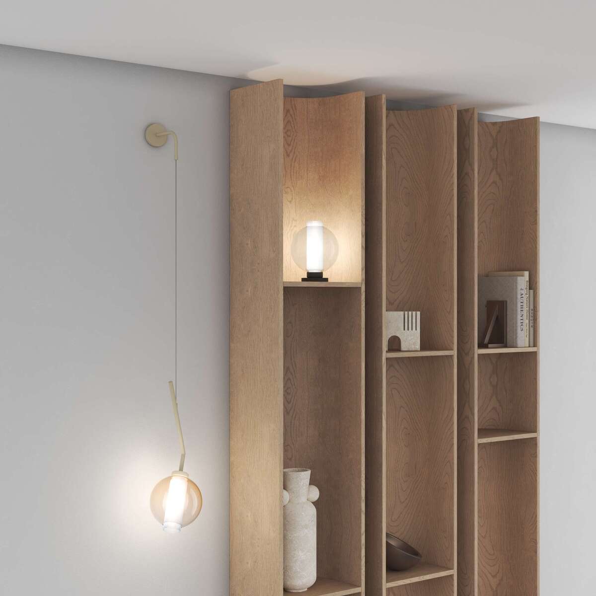 1207SA/A-AM V-LINE APPLIQUE SABBIA REGOLABILE 1 LUCE VETRO AMBRA