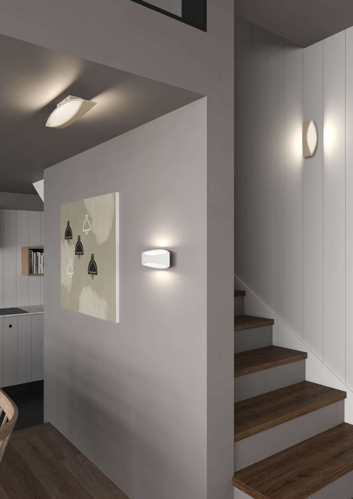 1211/45-SA EYE APPLIQUE/PLAFONIERA GRANDE SABBIA A LED INTEGR. SWITCH 3000/4000