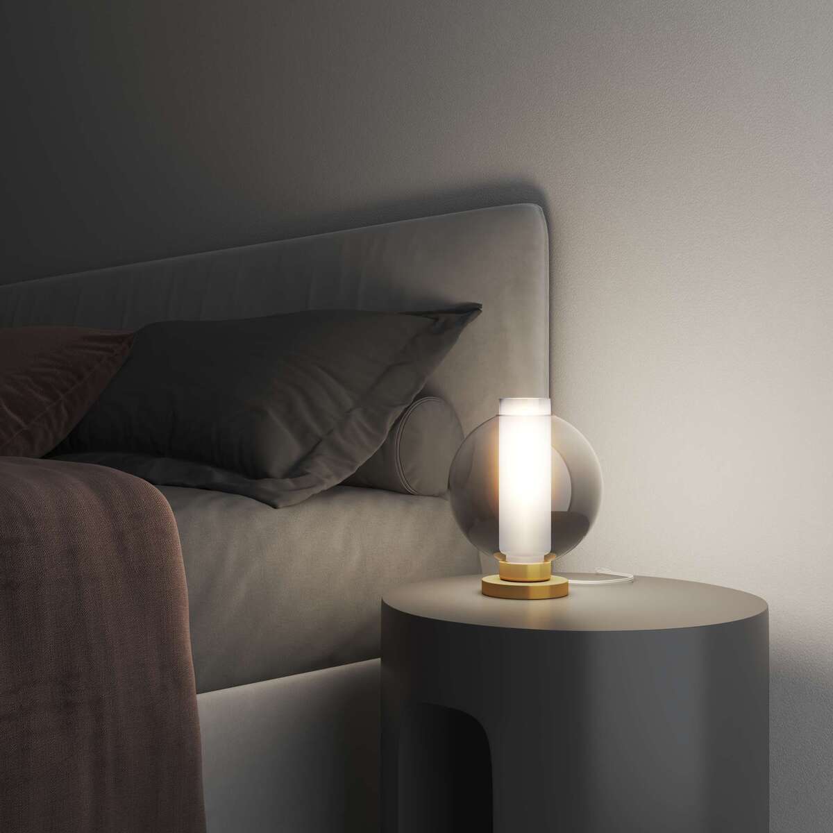 1215OS/P-BR WAX PORTATILE OTTONE SAT. 1 LUCE VETRO BRONZO