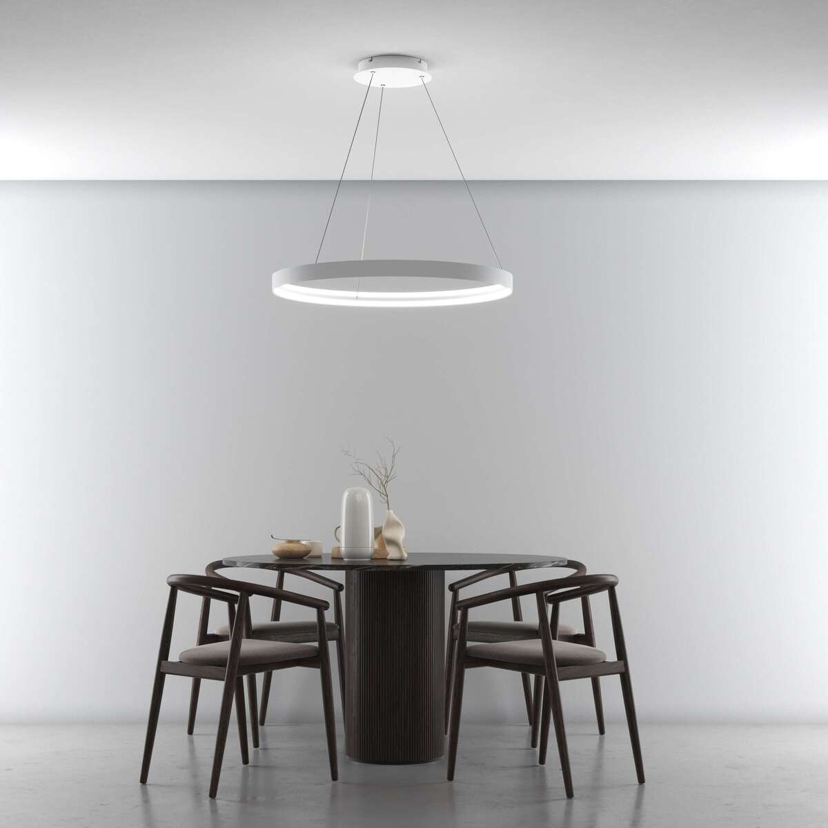 1216/S80-BI MALIKA SOSPENSIONE 80 CM. BIANCO LED 56W CCT SWITCH CRI90