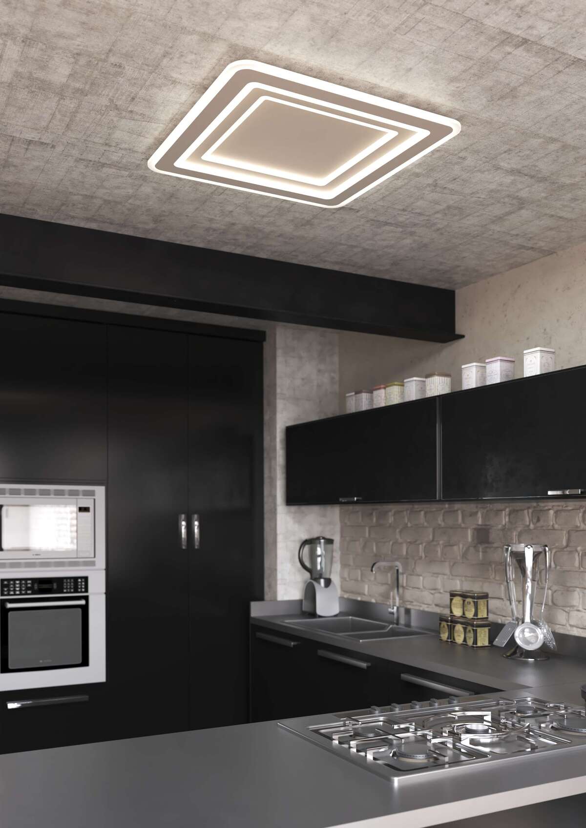 1220/65-SA ZOOM APPLIQUE/PLAFONIERA QUADRA 65X65 SABBIA CCT 3000/3500/4000 SWITCH