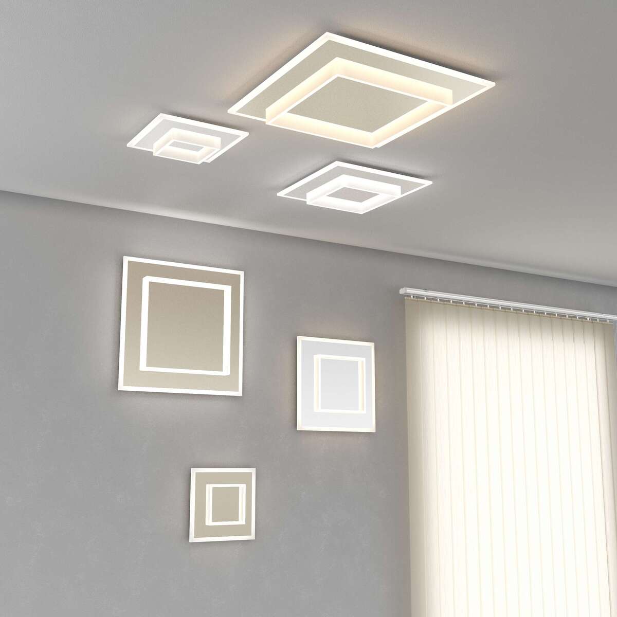 1223/65-BI WISH APPLIQUE/PLAFONIERA 65X65 BIANCO CCT 3000/3500/4000 SWITCH