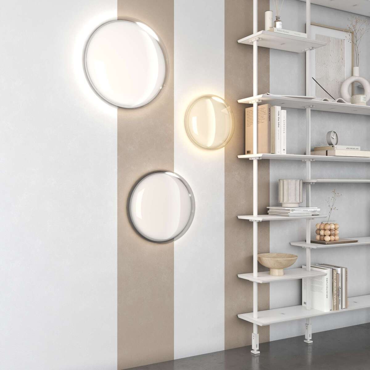 1225/40-AM BUBBLE APPLIQUE/PLAFONIERA D.40 BIANCO/AMBRA 5CCT SWITCH