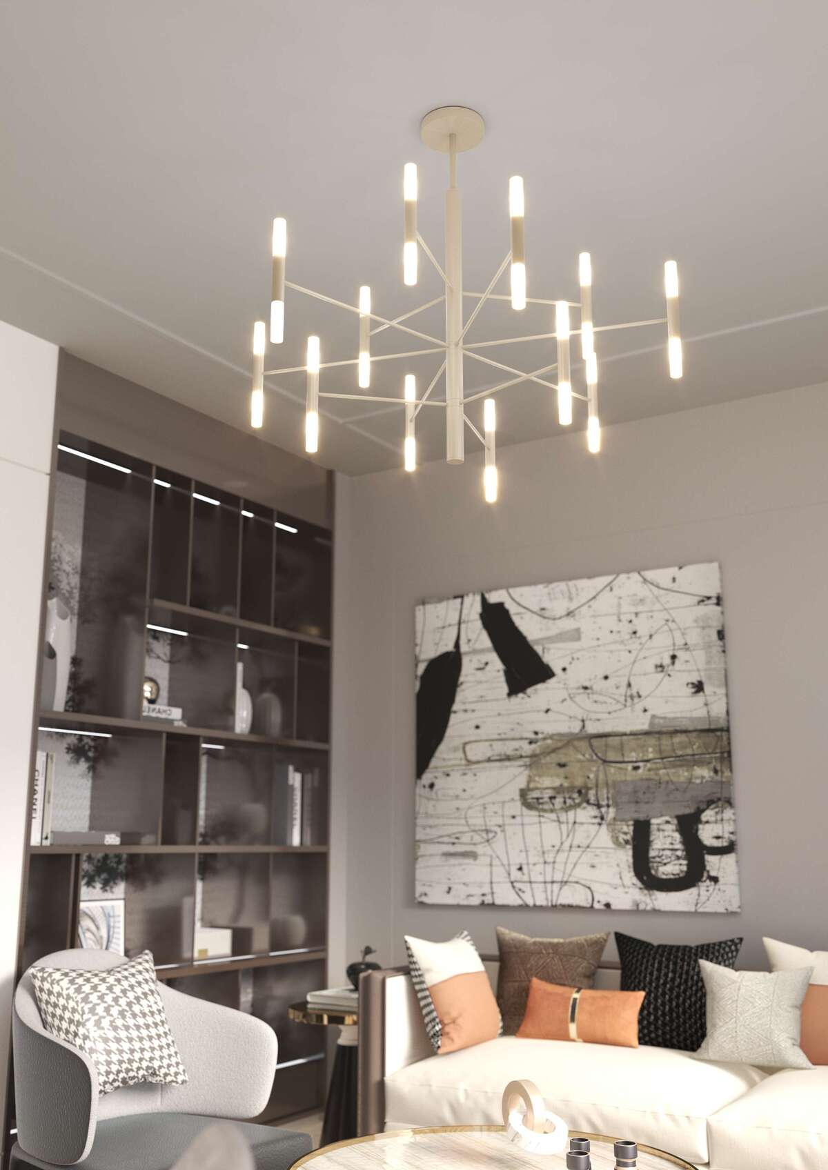 1226/100-SA SPACE SOSPENSIONE 24 LUCI SABBIA