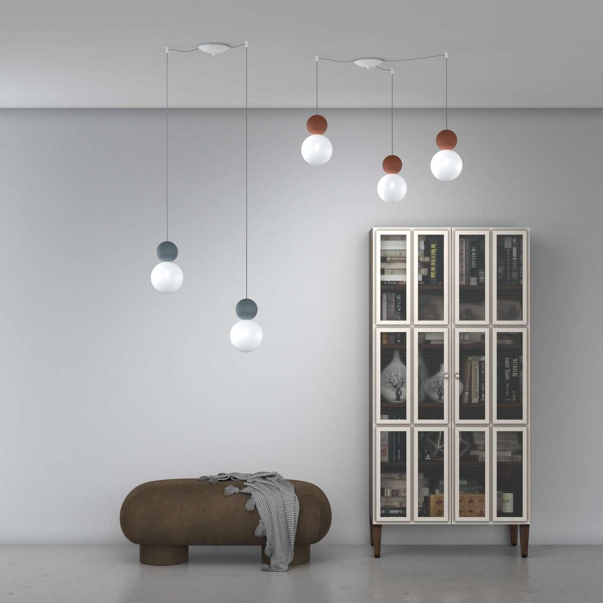 1228/S2 S-BL COTTAGE SOSPENSIONE SPOSTABILE 2 LUCI BLU