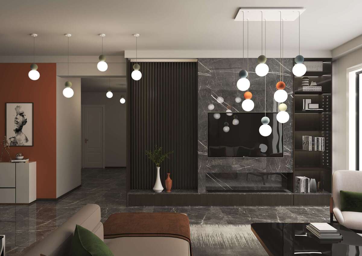 1228/S7 R-MC COTTAGE SOSPENSIONE RETTANGOLARE 7 LUCI MULTICOLOR (3XBL+2XVE+2XRT)