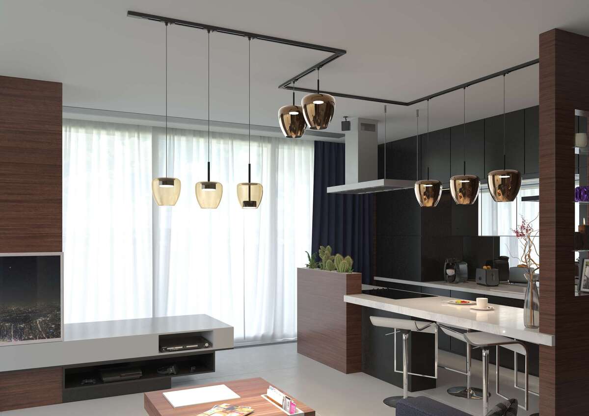 1236MONONE/SG-BR SOSP. 1 LUCE E27 CON CAVO CM 250 GRANDE BRONZO E PRENDI CORRENTE NERO PER BINARIO MONO