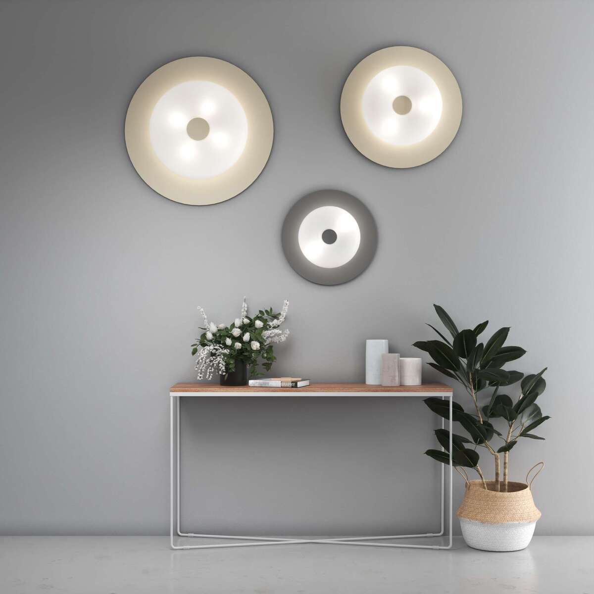 1237/78-SA APPLIQUE/PLAFONIERA 4 LUCI VETRO OPALE SAT. + DECORO SABBIA