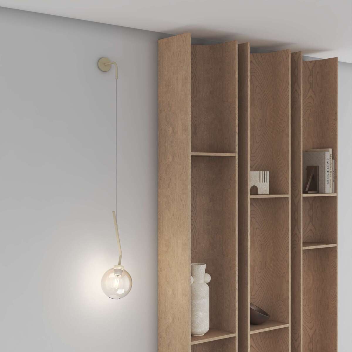 1240SA/A-AM L-LINE APPLIQUE SABBIA REGOLABILE 1 LUCE VETRO AMBRA