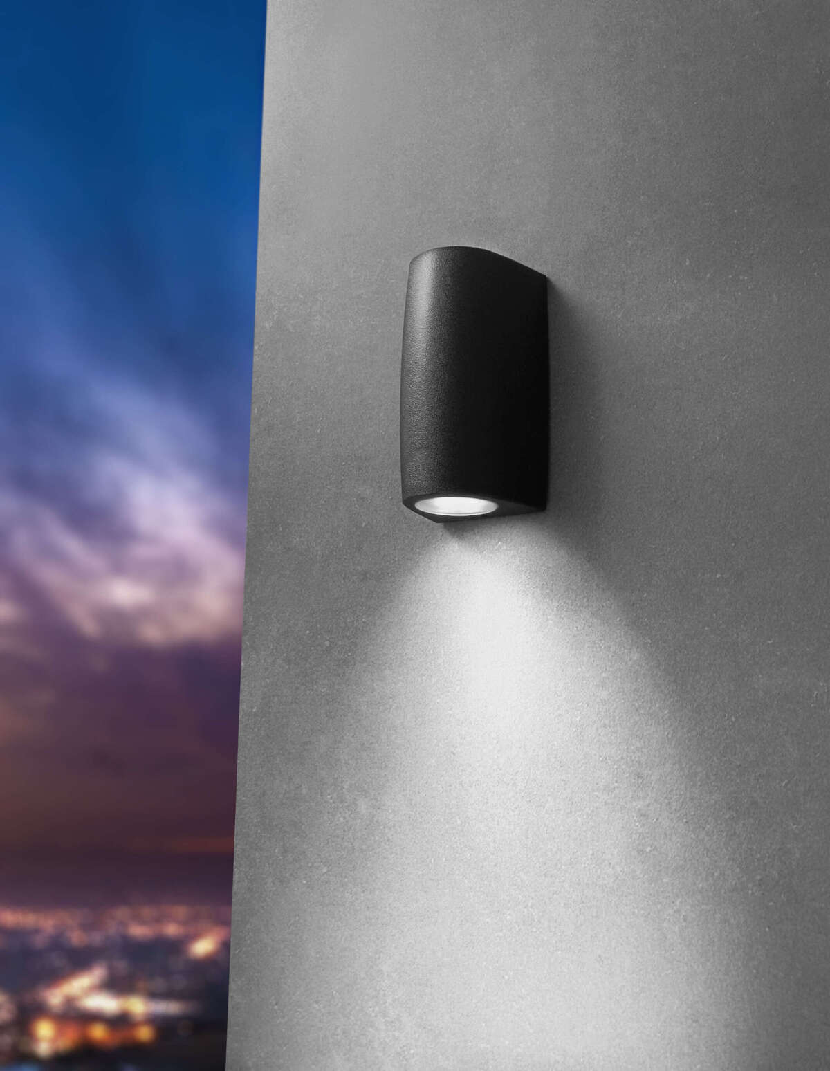 AOSTA/AP1-NE AOSTA APPLIQUE PICCOLA 1 LUCE NERO IP55 GU10 NON INCLUSA