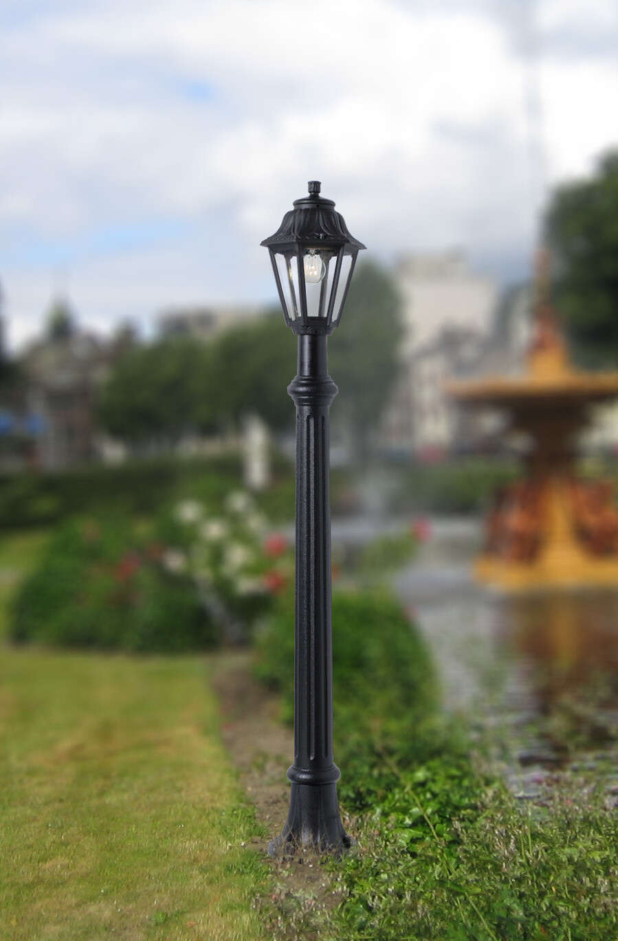 ASTI PALO 140 CM. 1 LUCE NERO IP55 E27 NON INCLUSA