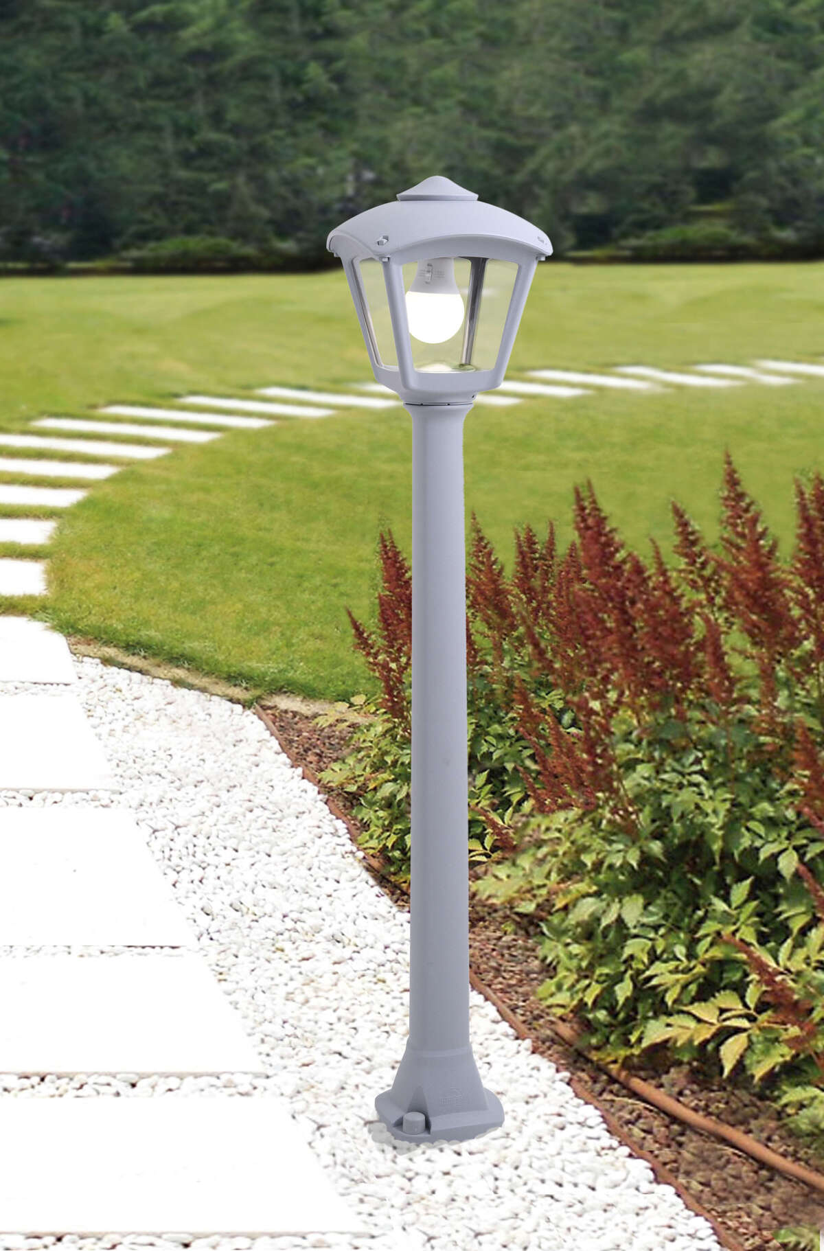 LERICI/PA100-GR LERICI PALO 100CM. 1 LUCE GRIGIO IP55 E27 NON INCLUSA