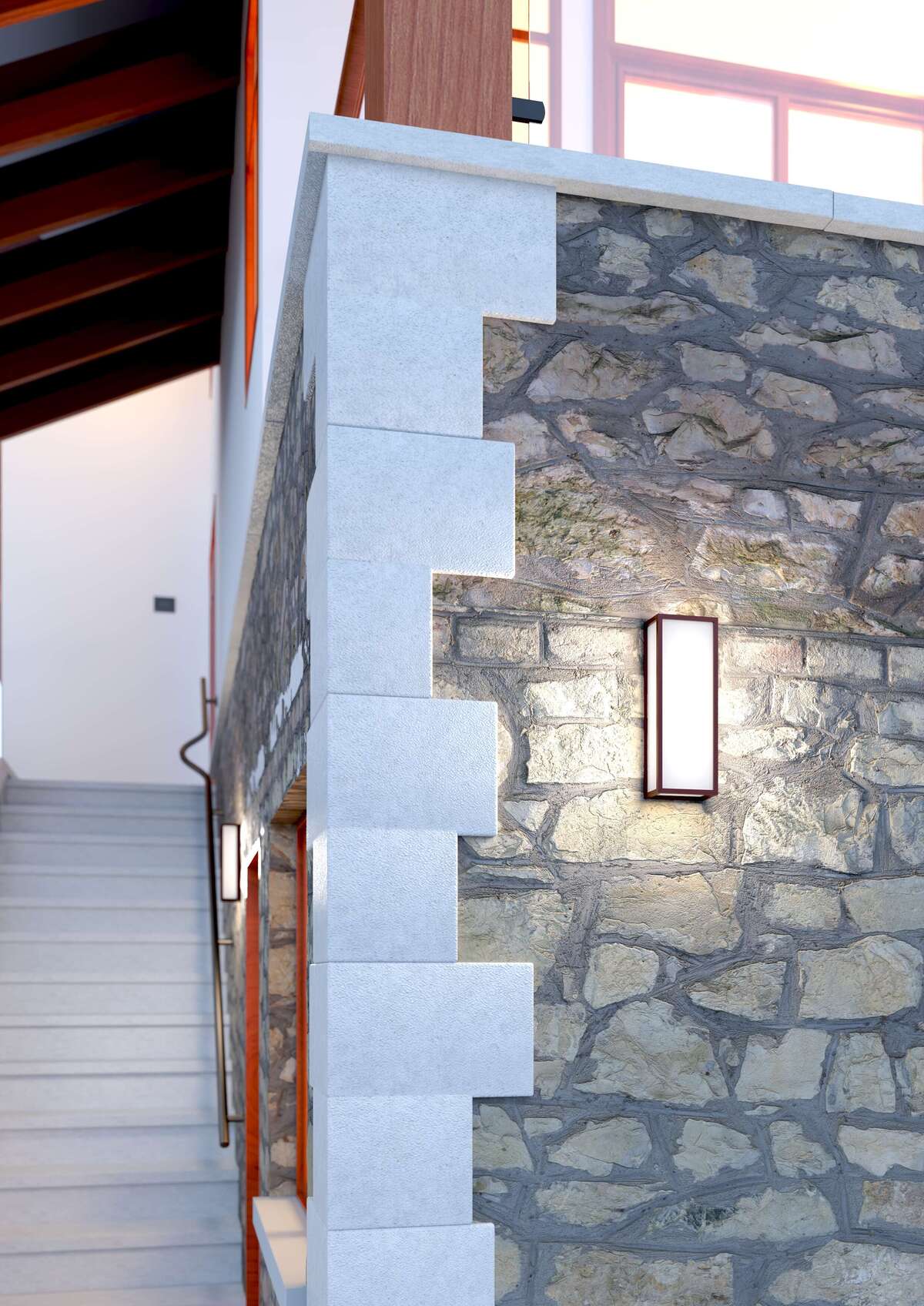 OSAKA/RG-CO OSAKA APPLIQUE/PLAFONIERA RETTANGOLARE GRANDE 30CM. 3 LUCI CORTEN IP54 GX53 NON INCLUSE
