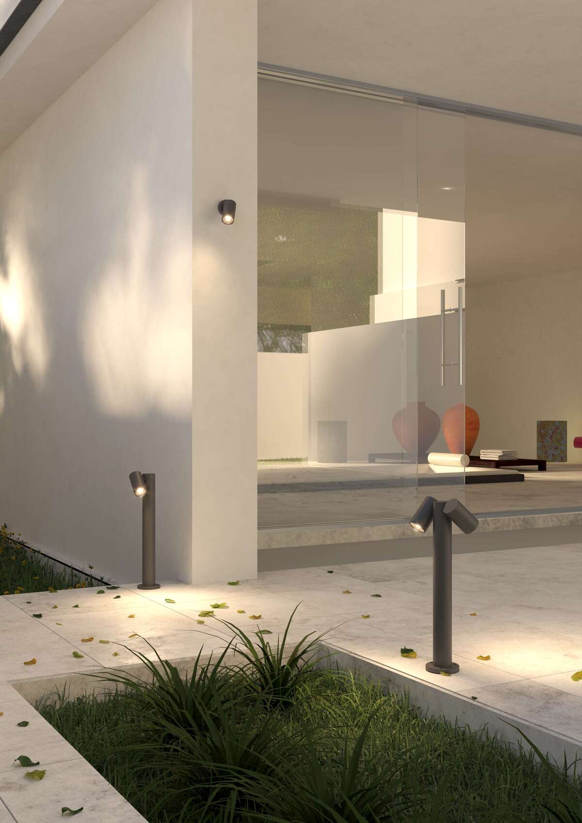 OSLO PALO 50CM. 2 LUCI GRIGIO ANTRACITE IP65 GU10 NON INCLUSE