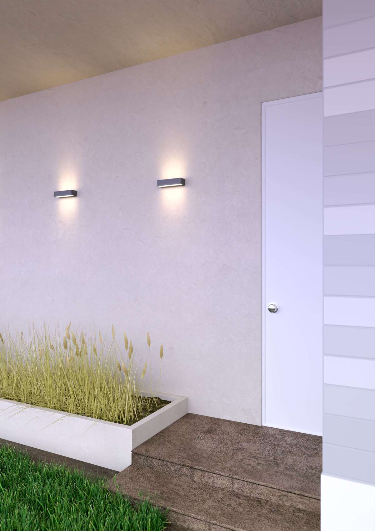 PORTO/22B-GA PORTO APPLIQUE BIEMISSIONE 22CM GRIGIO ANTRACITE 2X12W LED INTEGR. CCT3000/4000 IP65