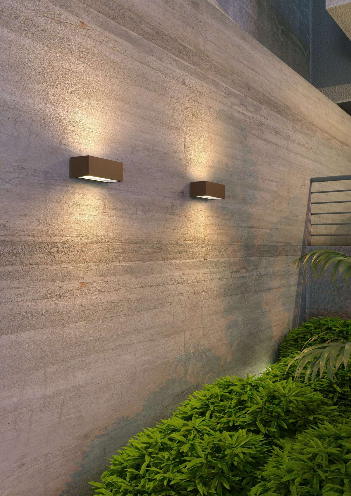 SPA/AG-CO SPA APPLIQUE RETTANGOLARE 4 LUCI CORTEN IP54 GX53 NON INCLUSE