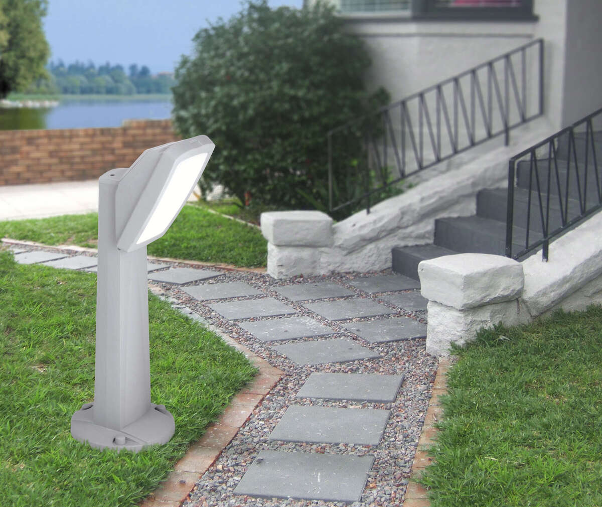 TRENTO/PA64-GR TRENTO PALO 64 CM. 1 LUCE GRIGIO IP66 E27 NON INCLUSA