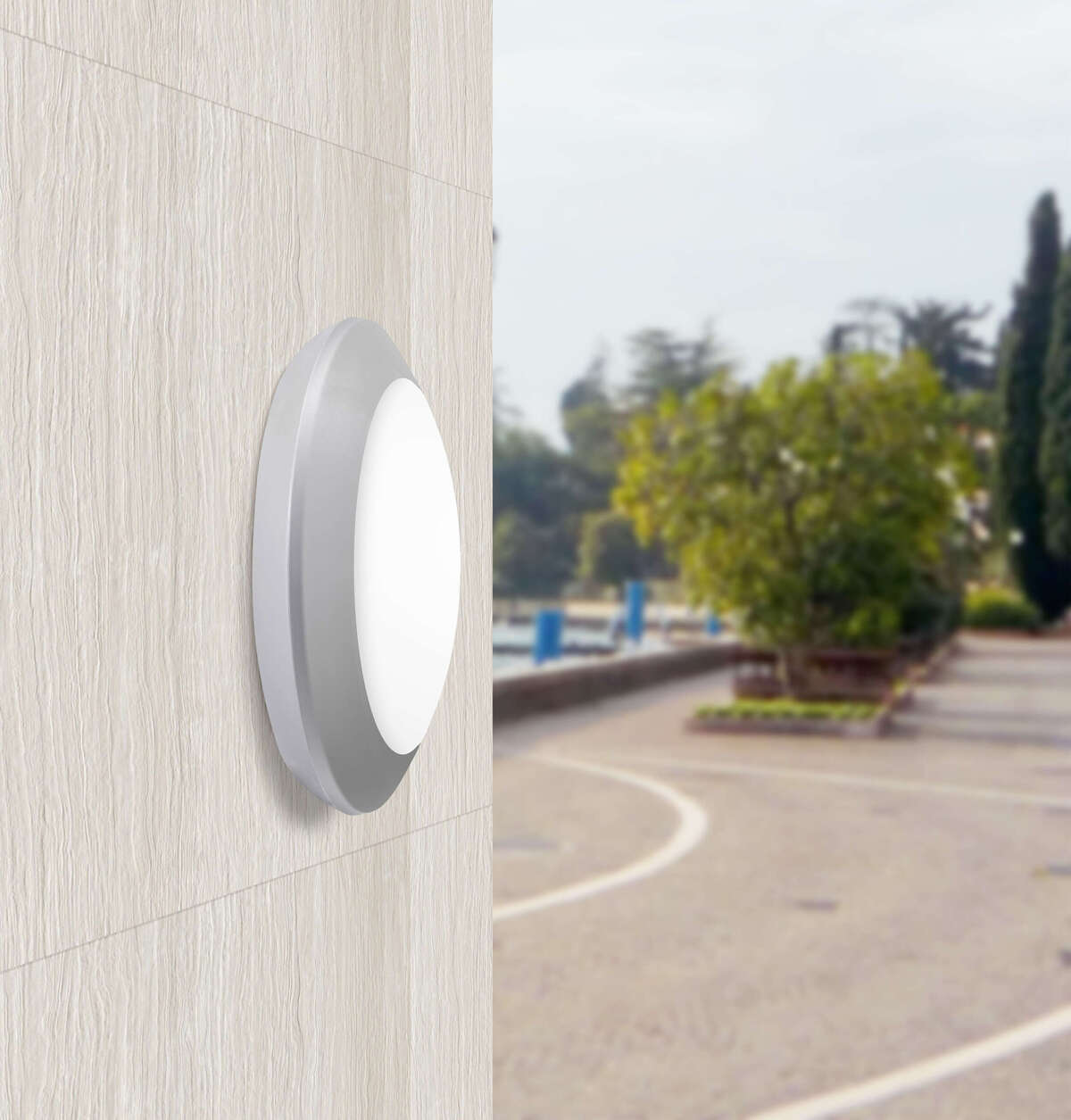 VERONA/27-GR VERONA APPLIQUE/PLAFONIERA D.27 CM. 1 LUCE GRIGIO IP66 E27 NON INCLUSA