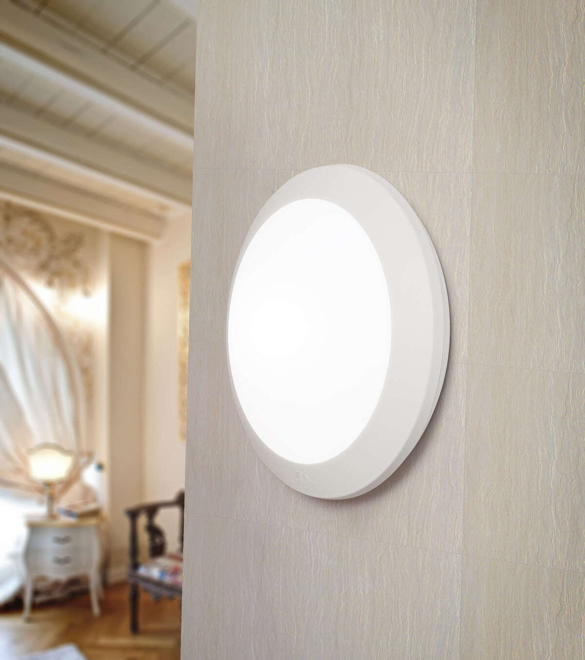 VERONA/35-BI VERONA APPLIQUE/PLAFONIERA D.35 CM. 2 LUCI BIANCO IP66 E27 NON INCLUSE