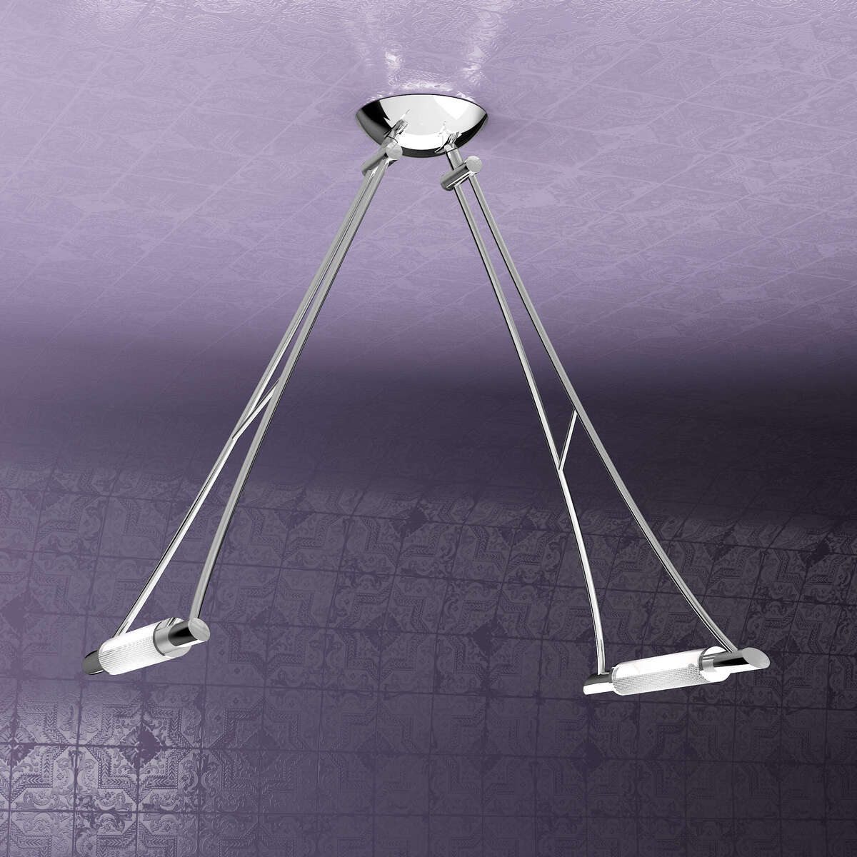 TRIANGLE SOSPENSIONE 2 LUCI CROMO