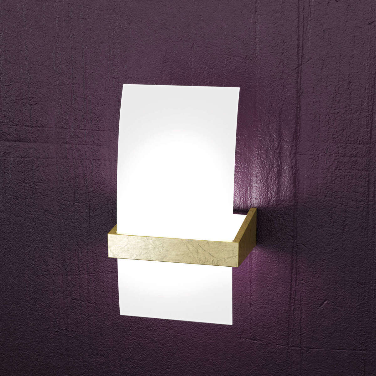 1019/AP-FO WOOD APPLIQUE PICCOLA 1 LUCE FOGLIA ORO